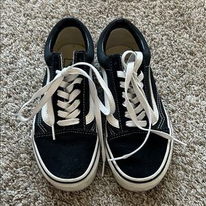 Vans Black and White Old Skool Women's Athletic Shoes